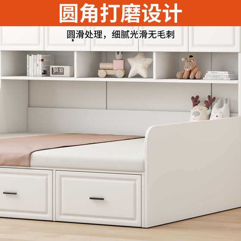 榻榻米小户型衣柜床一体书桌儿童床多功能组合床卧室家用全实木床
