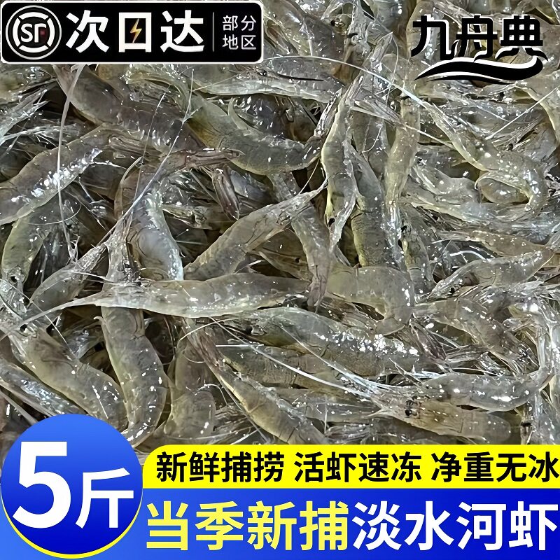 当日捕捞新鲜冷冻淡水小河虾顺丰