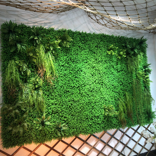 仿真玫瑰花背景墙 网红打卡植物墙 高仿真绢花绿植墙 挂壁式假花