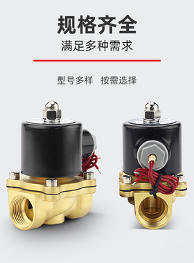 常闭全铜电磁阀2W160-15水阀AC220V气阀2分4分6分1寸开关阀DC24V