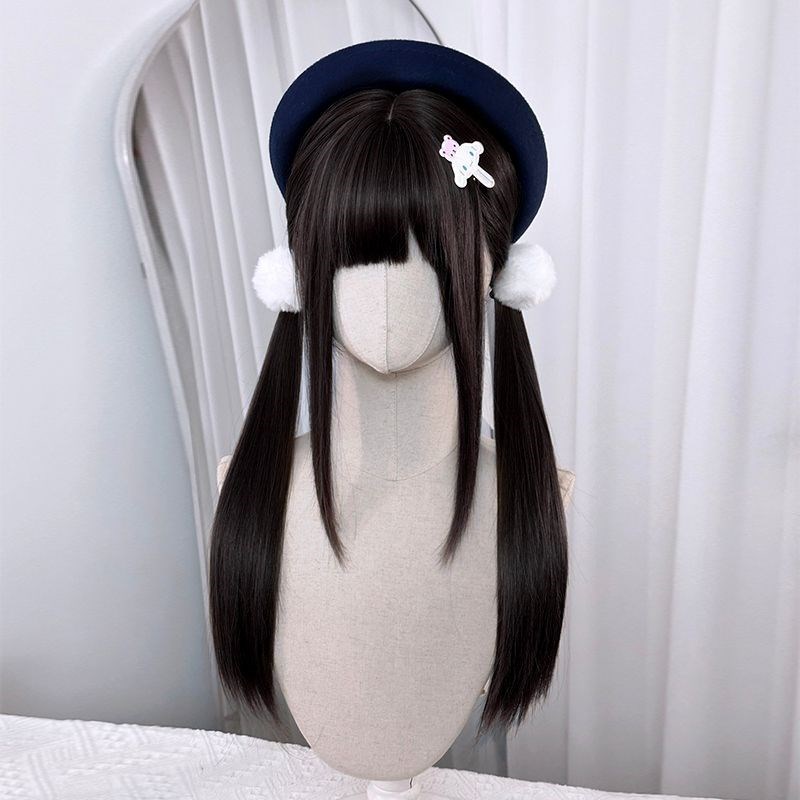 假发女双马尾Lolita黑长直冰冷心事少萝同款日常整顶假发jk假发套