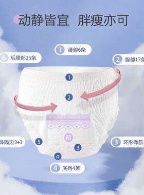 【安睡裤20条】星百蓓臻艾一次性安心裤夜安裤20条月经经期防侧漏