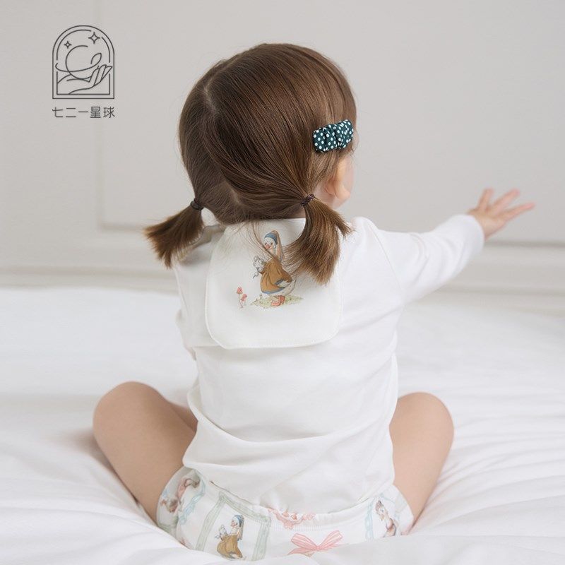 721星球婴儿纱布竹棉吸汗巾隔汗巾宝宝幼儿园垫背巾儿童2件装