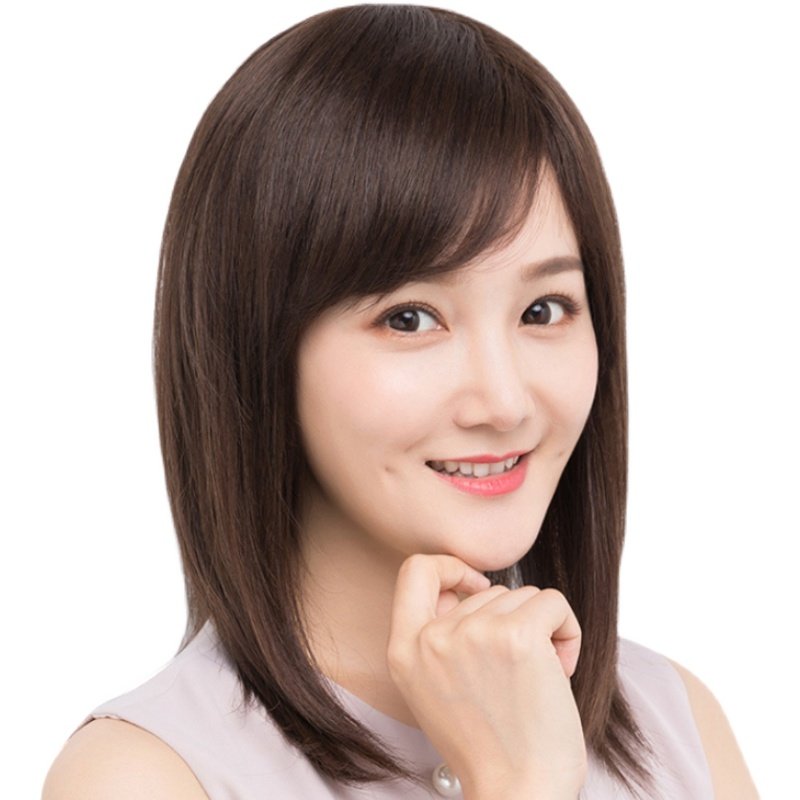 整顶假发女中长发圆脸假发全头套式光头假发真发全真人发女士假发