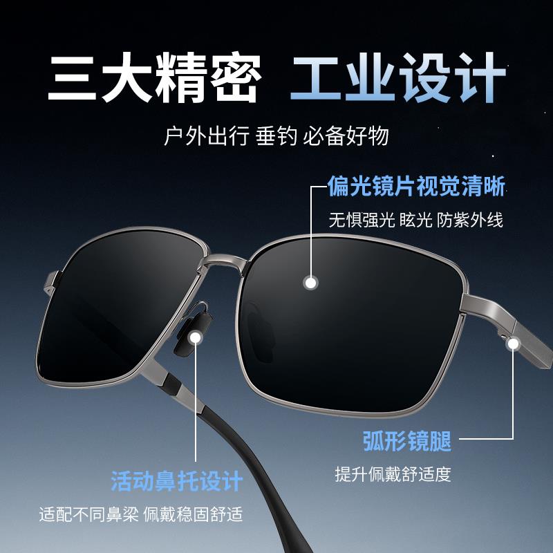 开车专用偏光墨镜2026新款男士太阳镜眼镜防紫外线强光眼睛长方形