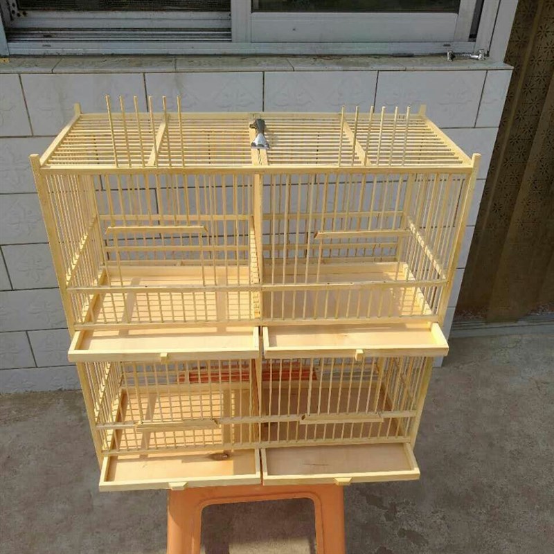 鸟笼四排笼绣眼玉鸟红脖贝子芙蓉黄鸟大小号带隔断包邮送配件