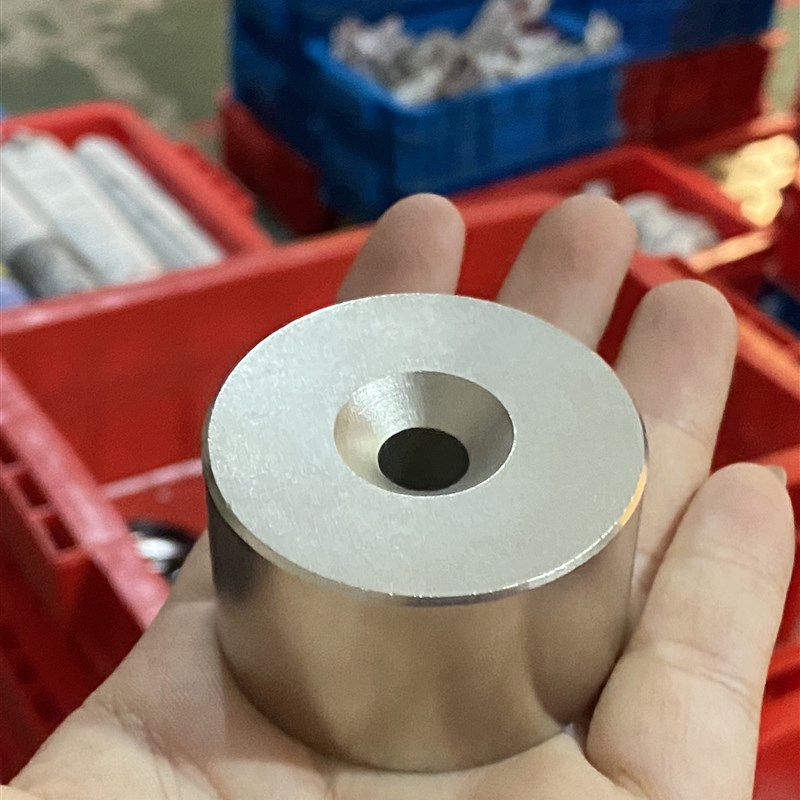包邮磁铁强磁钕铁硼圆形带孔强磁铁50X30mm-10打捞强磁吸铁石