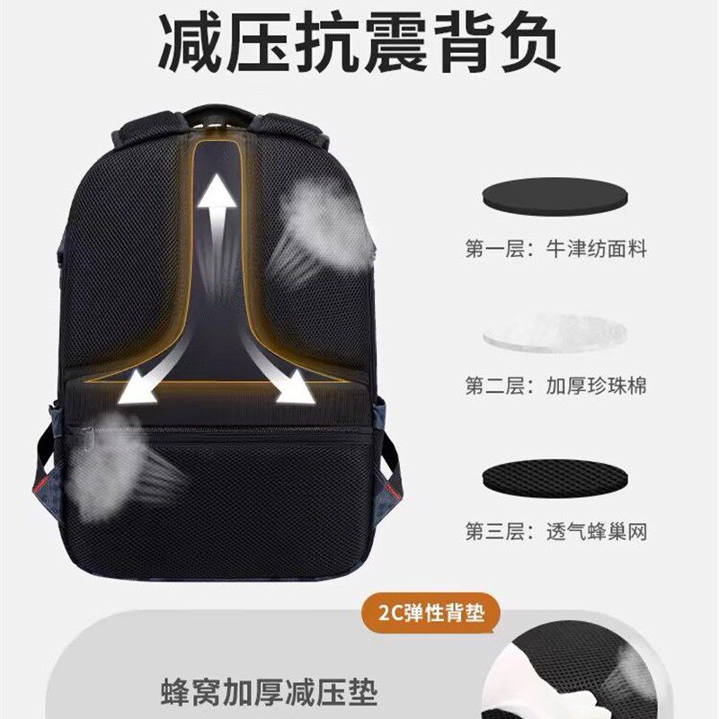 瑞士军士刀双肩包大容量商务旅行男士背包电脑包高中书包男初中生
