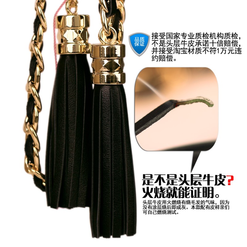 腰链女装饰连衣裙流苏真皮编织金属牛皮加长链条腰带配裙子细配饰