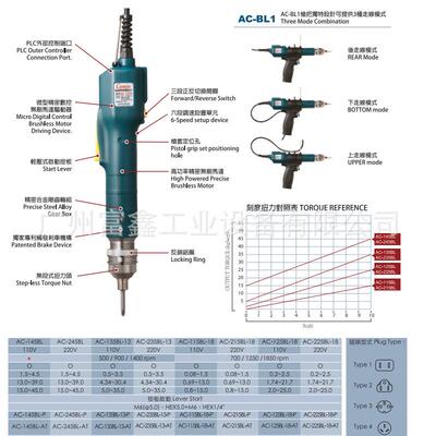 台湾CONOS技友小型电动螺丝刀:起子AC-235BL AC-245BL AC-235B
