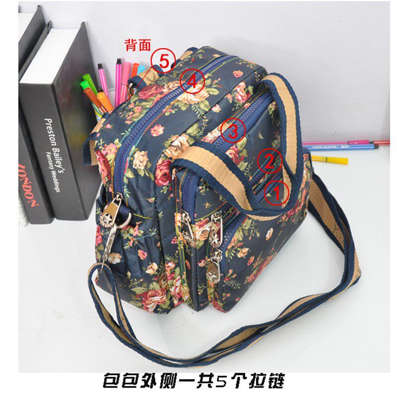 酷迪龙手提斜挎通勤三用女包上班布包多口袋多功能包妈妈帆布包