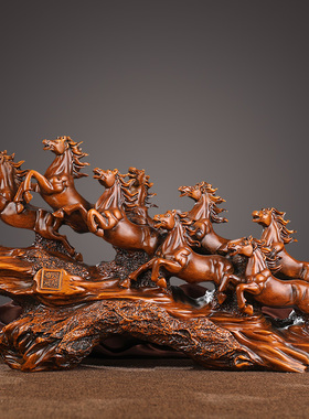 八骏马摆件家居客厅电视柜装饰招财办公室桌大气工艺品开业送礼品