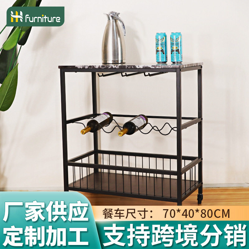 活动促销款中古小推车铁艺置物架小餐车酒店移动餐车 餐厅推车