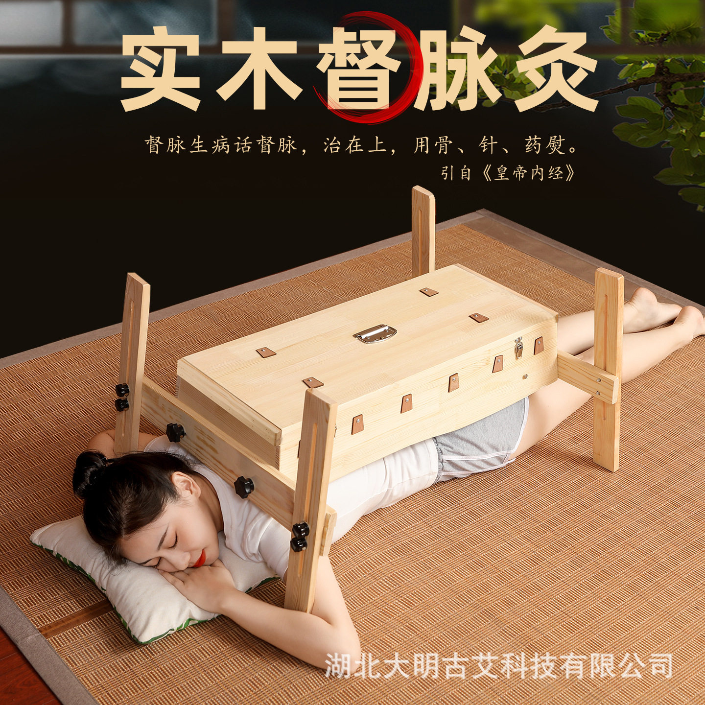 中医院全身通用龙骨灸实木制艾灸盒大号督脉隔姜箱美容院艾灸器具
