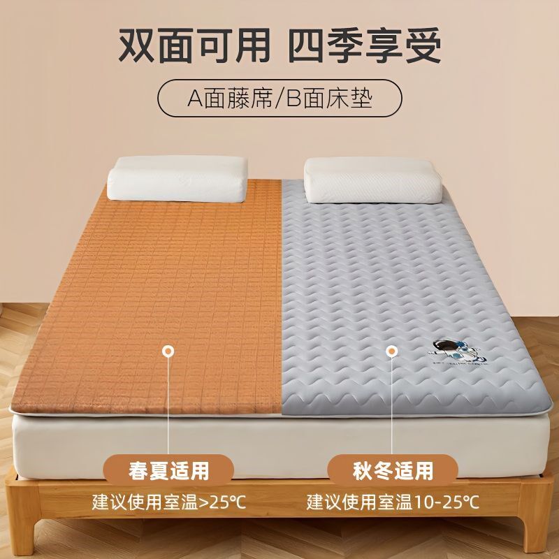床垫软垫家用双面冬夏两用床褥垫子榻榻米藤席宿舍单人租房凉席子