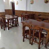 碳化防腐桌椅户外公园酒吧饭店面馆咖啡快餐店实木餐桌椅组合