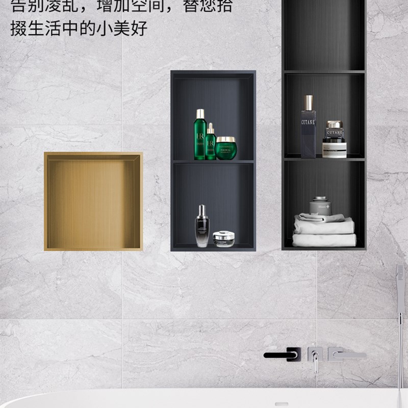 卫生间淋浴房不锈钢壁龛嵌入式带门一体成品定制壁龛智能玻璃壁龛图片