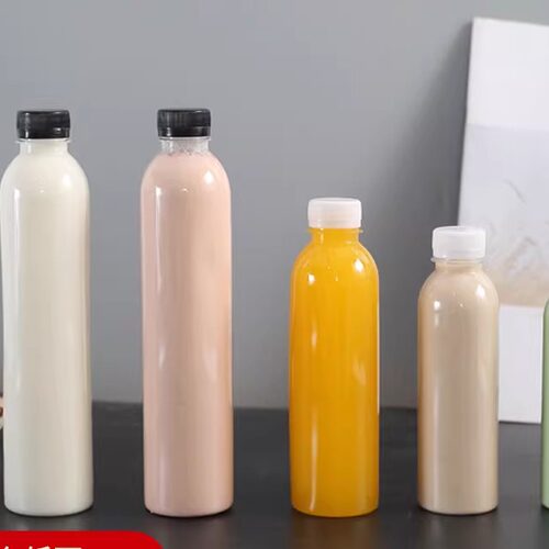 透明塑料瓶一次性饮料瓶子商用瓶子果汁奶茶瓶外卖带盖