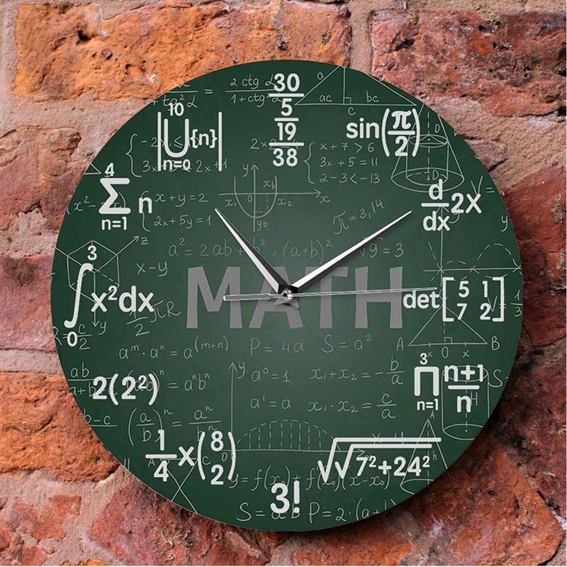 数学公式和符号带灯的钟表挂钟客厅网红时钟照片定制钟表创意圆形