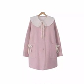 王福贵定制～可拆娃娃领蝴蝶结大衣3.11 蝴蝶结大衣