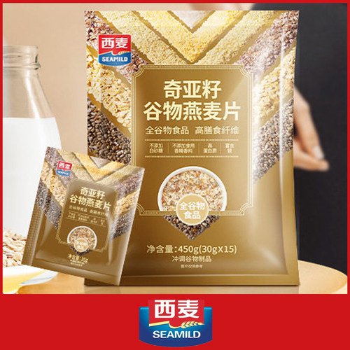 SEAMILD/西麦奇亚籽谷物燕麦片全谷物高蛋白质奇亚籽燕麦450g/袋