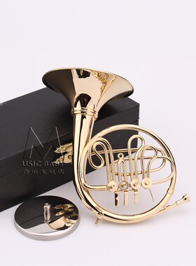 圆号模型摆件乐器模型管乐迷你法国号纯铜圆号胸针圆号车摆饰客厅