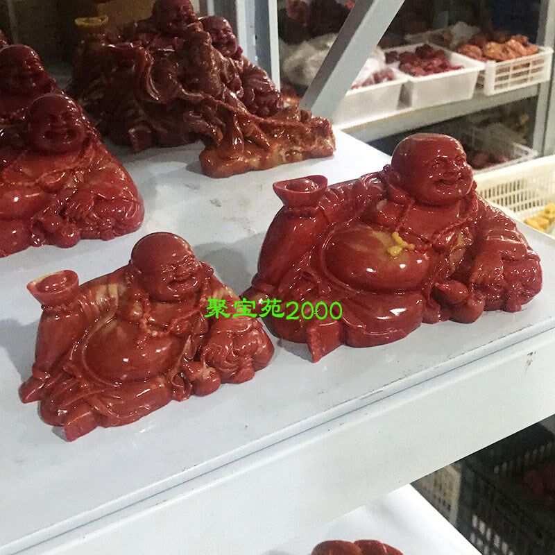 寿山玉弥勒佛摆件玉石笑佛车饰摆件家居大肚佛黄田玉招财玉佛摆件