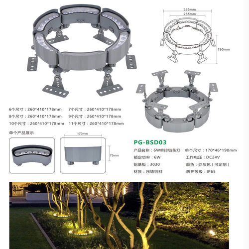 LED七彩户外投光灯12W庭院