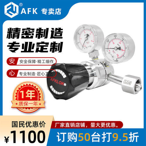 WR11不锈钢减压器SS316L气体专用双表压力调节量程25*1.6Mpa
