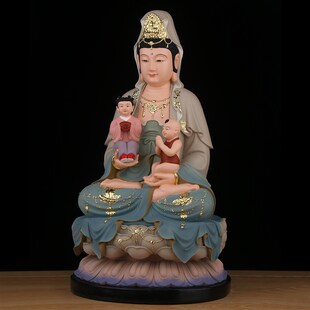 送子观音菩萨家用坐莲观音佛像普陀山求子保平安南海观世音摆件像
