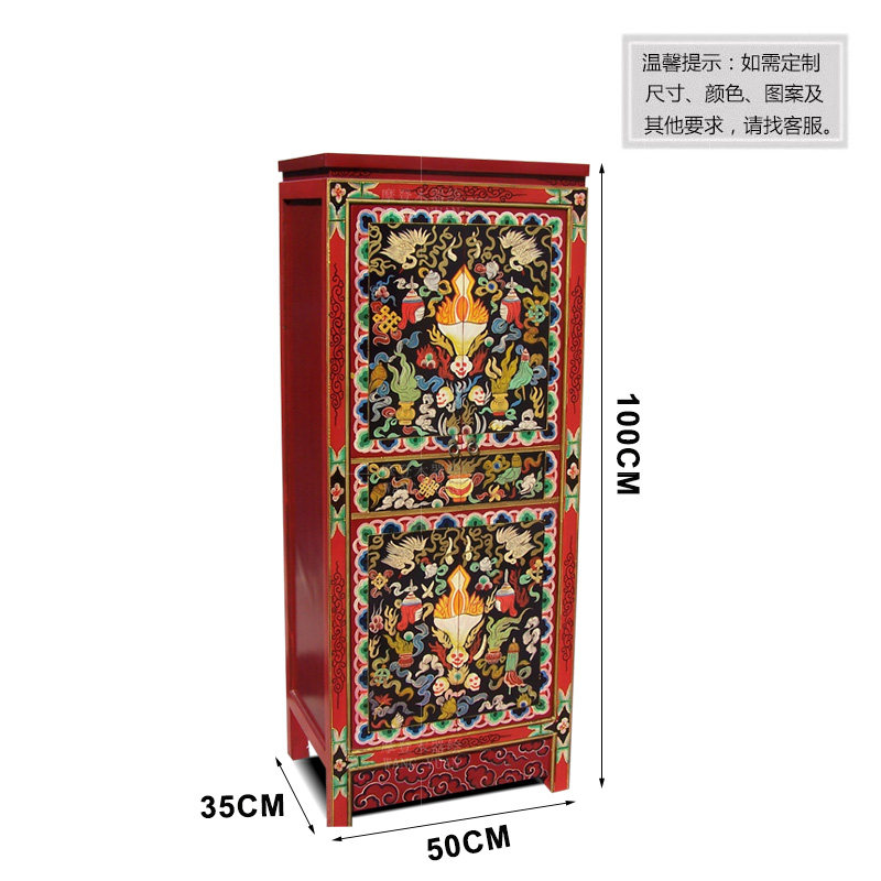 藏式家具风格手绘上下角柜仿古摆件地柜实木尺寸可定制做彩绘边柜