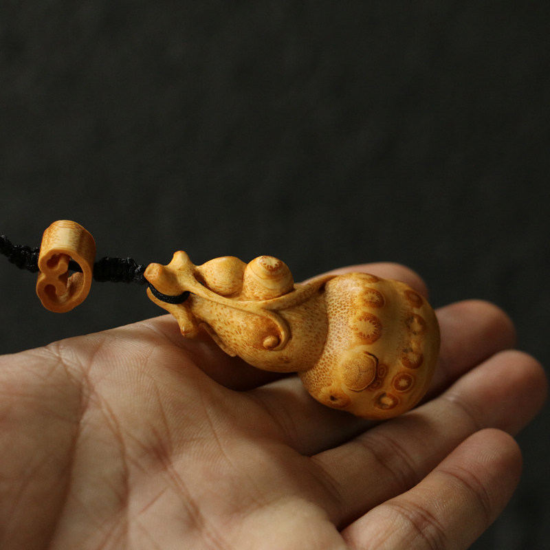 精品纯手工雕刻雕刻天然满钉竹根小葫芦挂件竹雕把玩小件吊坠手机