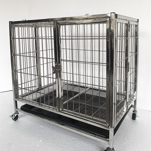 星斗不锈钢折叠免装狗笼子实心钢宠物笼中小型犬加密笼子