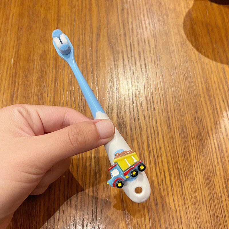 2-12岁小汽车挖掘机小火车头工程车卡通可爱儿童牙刷软毛口腔护理