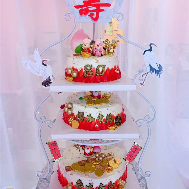 新款欧式多层铁艺蛋糕架子创意三层生日婚庆礼点心托盘甜品展示台