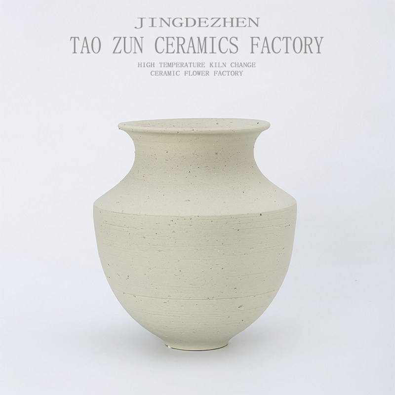 复古做旧花瓶摆件 软装饰品土陶花器 陶罐陶瓷摆件粗陶家居装饰