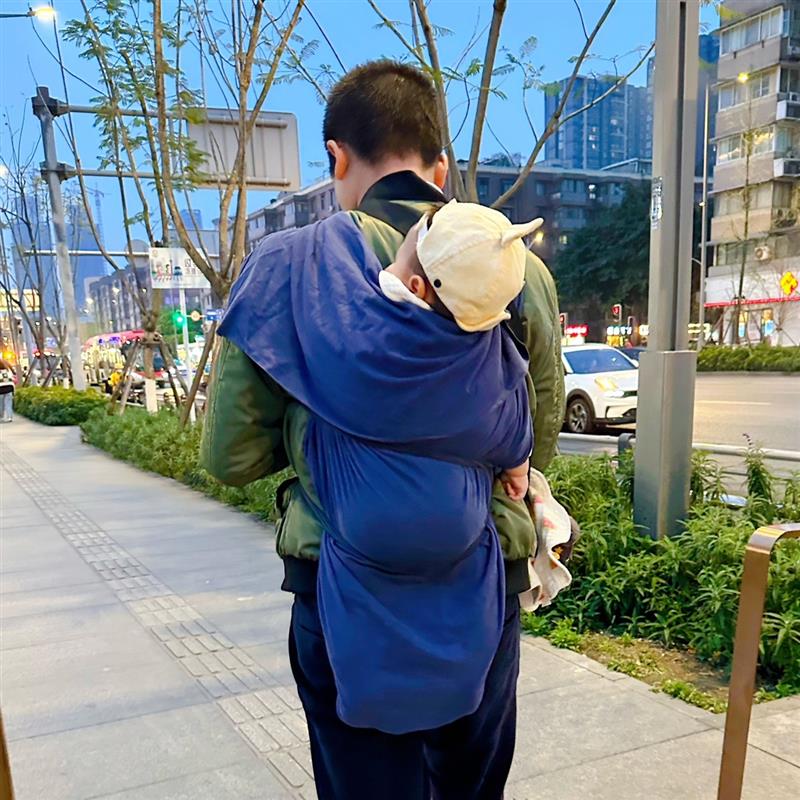 四川传统薄棉背巾前后两用婴儿后背老式背带抱式宝宝外出简易背袋