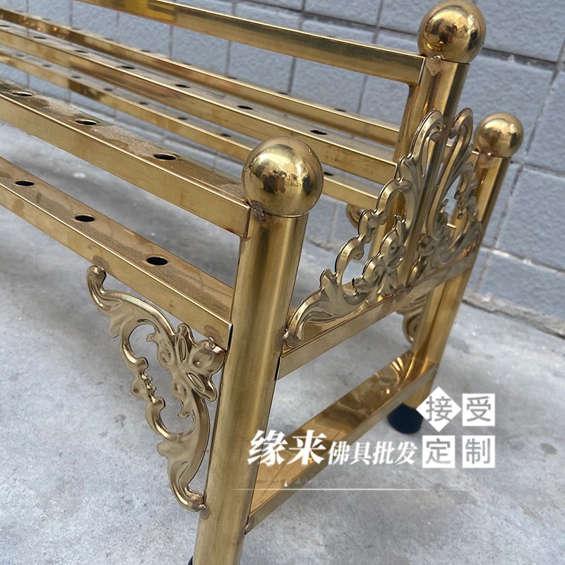 带竹红蜡烛304不锈钢蜡烛台室内户外用金色蜡烛座架子插蜡烛底座