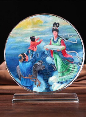 牛郎织女摆件水晶工艺品七夕节情人节礼品古代爱情收藏书房装饰品