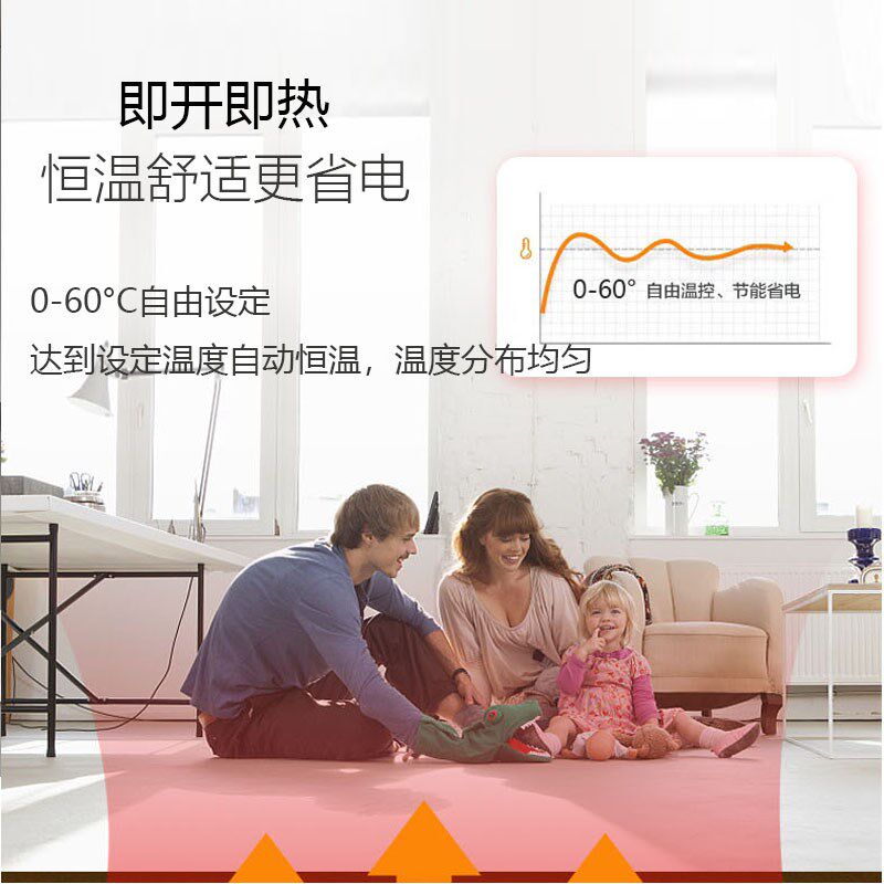 石墨烯电热地毯客厅地暖垫家用加热地毯卧室加热地垫可拆洗地热垫
