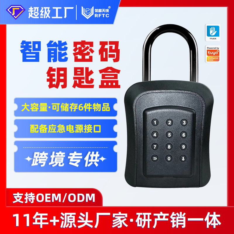 定制外贸TTLock涂鸦跨境按键密码钥匙盒壁民宿户外金属收纳锁盒图片
