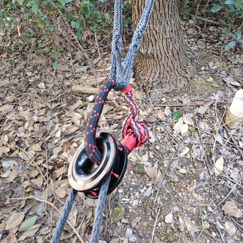 越野动滑轮疙瘩绳扣 拖车钩 拖车绳电动绞盘 弹力绳soft shackle图片