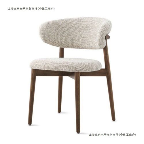 北欧轻奢设计师实木布艺餐椅