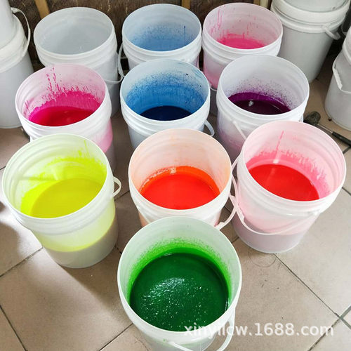 工厂现货透明水性荧光色浆烤漆涂料油漆环保色膏荧光颜料色浆批发
