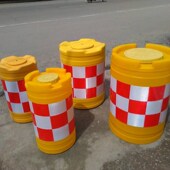 防撞桶800600 注水桶圆柱型 交通设施滚塑吹塑路障隔离墩塑料水马