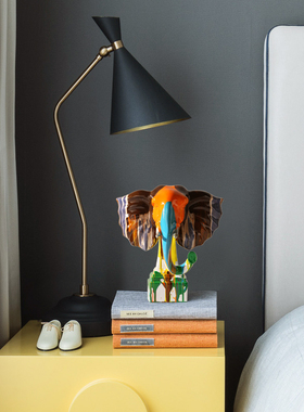 现代抽象艺术淋色大象创意摆件招财家居客厅玄关酒柜轻奢软装饰品