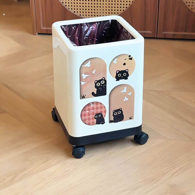 垃圾桶家用客厅轻奢高档大号大容量卧室卫生间卫生桶带滑轮新款