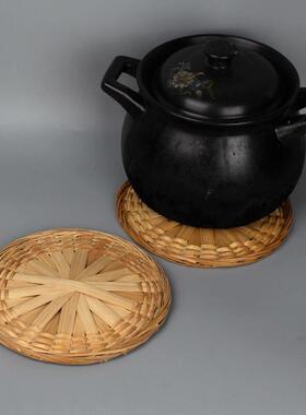 竹编织品竹垫子隔热垫桌面盘子垫工艺礼品摆饰防滑锅垫创意实用砂