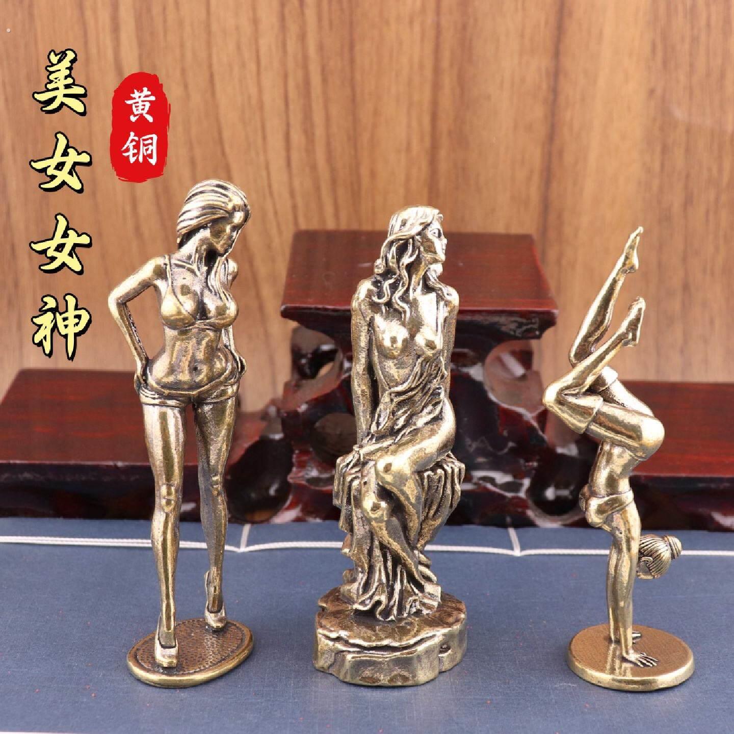 创意黄铜美女女神女神像工艺礼品摆饰办公室装饰纯铜西洋铜雕塑古