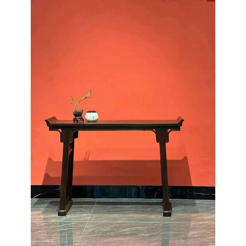 老挝大红酸枝交趾黄檀卷云纹翘头案明式条案供桌案台